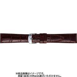 BKB112BU [時計ベルト 牛革型押し 22mm幅 チョコ]