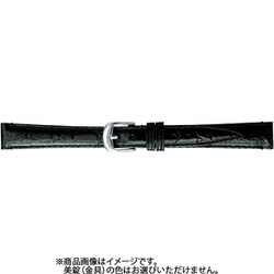 BKB007AH [時計ベルト 牛革型押し 11mm幅 ブラック]