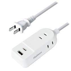 WM-19 [国内・海外兼用 電源タップ AC3口 USB-A/C 2ポート 2.4A コード1m]