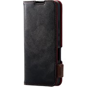 AQUOS wish2（SH-51C）/AQUOS wish（SHG06） レザーケース 手帳型 ステッチ 耐衝撃 磁石付き ブラック PM-S223PLFYBK