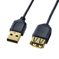 極細USB 延長ケーブル （A-Aメス延長タイプ） KU-SLEN25BKK