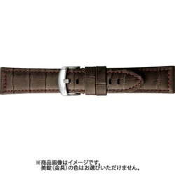 BKB003BU [時計ベルト 牛革型押し 22mm幅 チョコ]