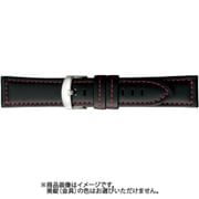 BGB002R1W [時計ベルト 合成ラバー 24mm幅 黒×赤ステッチ]