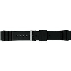 BGB014AS [時計ベルト ウレタン ダイバータイプ 20mm幅 ブラック]