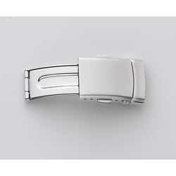 三折れプッシュ式レザーバックル 銀色 18ミリ幅 ZS002P