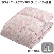 KE02005005100 羽毛掛けふとん（肌掛け） ウォッシャブルダウンケット シングルロングサイズ（150×210cm） ホワイトグースダウン90％ 日本製 300g ピンク