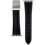 RWM022AU [Apple Watch 対応ベルト 38/40/41mm用 スコッチガードレザー（牛革）ベルト ブラック バックルタイプ]