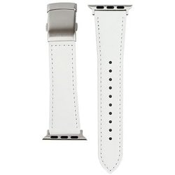 RWM022WU [Apple Watch 対応ベルト 38/40/41mm用 スコッチガードレザー（牛革）ベルト ホワイト バックルタイプ]