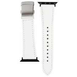 RWM522WU [Apple Watch 対応ベルト 38/40/41mm用 スコッチガードレザー（牛革）ベルト ホワイト バックルタイプ]