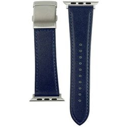 RWM022DW [Apple Watch 対応ベルト 42/44/45mm用 スコッチガードレザー（牛革）ベルト ネイビー バックルタイプ]