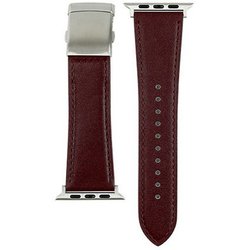 RWM022EW [Apple Watch 対応ベルト 42/44/45mm用 スコッチガードレザー（牛革）ベルト ワイン バックルタイプ]