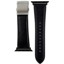 RWM522AW [Apple Watch 対応ベルト 42/44/45mm用 スコッチガードレザー（牛革）ベルト ブラック バックルタイプ]