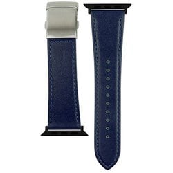 RWM522DW [Apple Watch 対応ベルト 42/44/45mm用 スコッチガードレザー（牛革）ベルト ネイビー バックルタイプ]