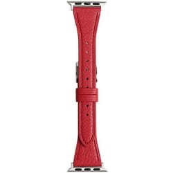 RWM024RU [Apple Watch 対応ベルト 38/40/41mm用 フラワーカラー スコッチガードレザー（牛革）ベルト レッド]