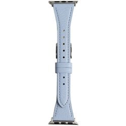RWM024UU [Apple Watch 対応ベルト 38/40/41mm用 フラワーカラー スコッチガードレザー（牛革）ベルト ライトブルー]