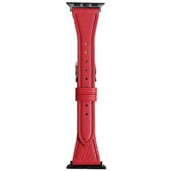 RWM524RU [Apple Watch 対応ベルト 38/40/41mm用 フラワーカラー スコッチガードレザー（牛革）ベルト レッド]