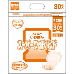 エルモアいちばん スーパーワイドパッド 病院・施設用 30枚 [尿取りパッド 病院・施設用/一人で歩ける方・補助があれば歩ける方・立てる方・介護が必要な方]