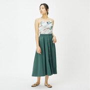 リラックスフロントボタンスカート Relax Front button Skirt SAW92281 エバーグリーン(EG) Mサイズ [フィットネス スカート レディース]