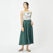 リラックスフロントボタンスカート Relax Front button Skirt SAW92281 エバーグリーン(EG) Lサイズ [フィットネス スカート レディース]