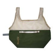 S04-2594 [エコバッグ 折りたたみ 2way メッシュ マチ広 ZUTTO Marche Bag ズット カーキ×ベージュ]