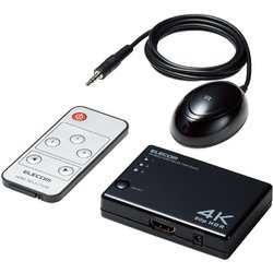 HDMI 切替器 タイプA×3入力 1出力 4K 60Hz HDMI2.0b ミラーリング リモコン付き ブラック DH-SW4KA31BK