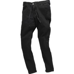 太ももはゆったり 楽ちんパンツ TAPERED BAGGY PANTS BLACK RDB1034 ゆったりベーシックパンツ ドローコード 紐パンツ バイク 専用設計ライダーパンツ ブラック RDB1034-S