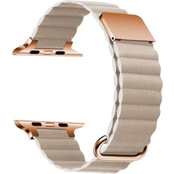 IQ-AW003B41-GY [Apple Watch 41/40/38mm レザーマグネットベルト （003） グレージュ]