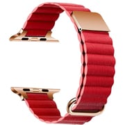 IQ-AW003B45-RD [Apple Watch 45/44/42mm レザーマグネットベルト （003） レッド]