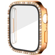 AW-GLPCS45-GO [Apple Watch 液晶ガラス付き PCカバー ストーン 45mm ゴールド]