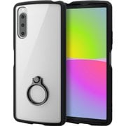 PM-X222TSLFCRBK [Xperia 10 IV（SO-52C/SOG07） ハイブリッドケース リング付 背面硬度8H 背面クリア ストラップホール TOUGH SLIM LITE ブラック]
