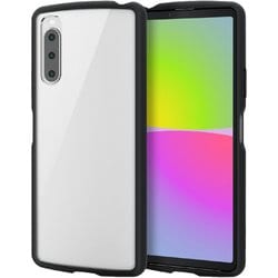 PM-X222TSLFCBK [Xperia 10 IV（SO-52C/SOG07） ハイブリッドケース 背面硬度8H 背面クリア ストラップホール TOUGH SLIM LITE ブラック]