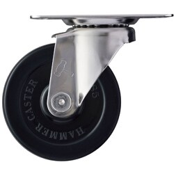 ハンマー Eシリーズオールステンレス 旋回式ゴム車輪 85mm 320E-R85