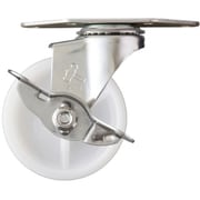 215S0E-N65 [ハンマー Eオールステンレスコーナー 旋回式ナイロン車輪 65mm ストッパー付]