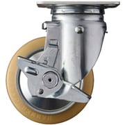 513M-URB125 [ハンマー 旋回式ウレタン車輪（スチールホイール・ローラーベアリング）125mm ストッパー付]