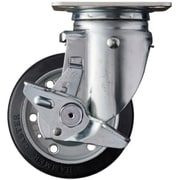 513M-RB125 [ハンマー 旋回式ゴム車輪（スチールホイール・ローラーベアリング）125mm ストッパー付]