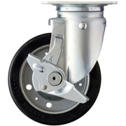 513M-WR150 [ハンマー 旋回式ゴム車輪（ワイドタイプ）150mm ストッパー付]