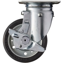 ハンマー 旋回式ゴム車輪(ワイドタイプ)125mm ストッパー付 513M-WR125