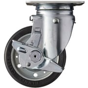 513M-WR125 [ハンマー 旋回式ゴム車輪（ワイドタイプ）125mm ストッパー付]
