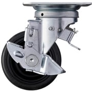 419F0S-CHR100 [ハンマー スイッチキャスター ゴム車輪（ナイロンホイール・ベアリング）100mm SP付]