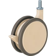 750A-FA2100 [ハンマー 双輪ねじ込み旋回式ウレタン車輪 100mm ライトブラウン ストッパー付]