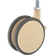 700A-FA2100 [ハンマー 双輪ねじ込み旋回式ウレタン車輪 100mm ストッパー付 ライトブラウン]