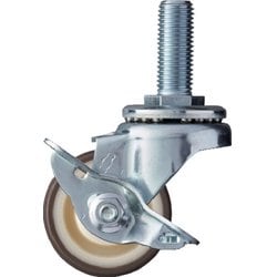 ハンマー ねじ込み式 旋回式ウレタン車輪（ラジアルボールベアリング）50mm ストッパー付 413SA-UB50