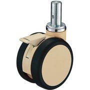 706K-FA2100 [ハンマー 双輪差込み旋回式ウレタン車輪 100mm ライトブラウン トータルロック]