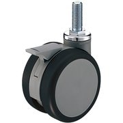 706A-FA1100 [ハンマー 双輪ねじ込み旋回式ウレタン車輪 100mm M12 グレー トータルロック]