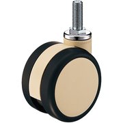 705A-FA2100 [ハンマー 双輪ねじ込み旋回式ウレタン車輪 100mm M12 ライトブラウン]