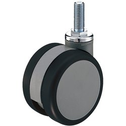 ハンマー 双輪ねじ込み旋回式ウレタン車輪 100mm M12 グレー 705A-FA1100