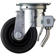 615S-CHR100 [ハンマー 旋回式ゴム車輪（ナイロンホイール・ボールベアリング）100mm トータルロック]