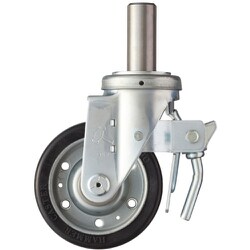 ハンマー 差込み旋回式ゴム車輪（ワイドタイプ）125mm トータルロック 615SK-WR125