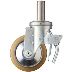 ハンマー 差込み旋回式ウレタン車輪（ローラーベアリング）125mm トータルロック 615SK-URB125