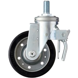 ハンマー ねじ込み旋回式ゴム車輪（ワイドタイプ・ローラーベアリング）150mm トータルロック 615SA-WRB150